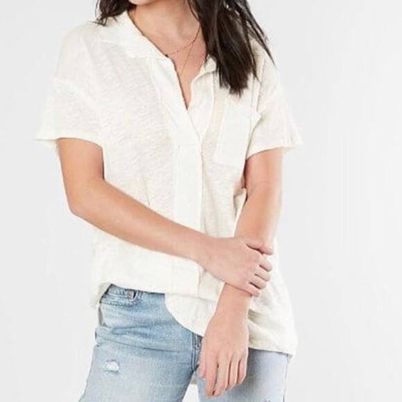 Free People The Posh Tee We The Free Collared Oversized V-Neck Baggy Shirt Tunic - Picture 9 of 11